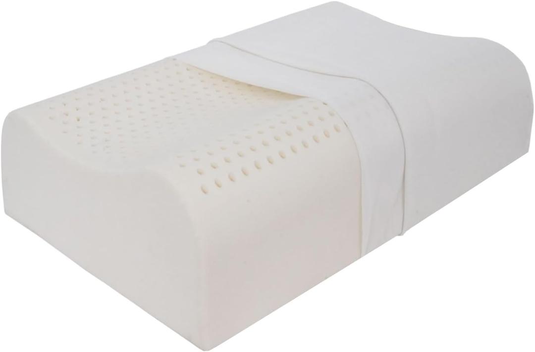 Natural Latex Thick Pillow for Large Person, Extra High Profile Cervical Support Pillow, Ergonomic Firm for Side & Back Sleepers, Neck & Shoulder Pressure Relief(5.3"/6.1")