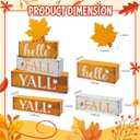 2 x 4 Pcs Hello Fall Decor Wooden Tiered Tray Decor, Maple Leaf Autumn Decorations Gifts for Home, Thanksgiving Table Centerpiece for Autumn Harvest Party Kitchen