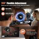 Car Fans for Backseat for Kids, Dual Head Car Fan USB Powered with LED Light, 360 Rotation, Quiet Brushless Motor, Child-Safe Design, Easy Installation for Car, SUV, Truck