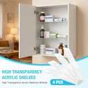 4 Pcs Medicine Cabinet Shelves 13 Inch Acrylic Replacement Organizer for Bathroom Living Room Wall Mounted Shelves for Kitchen Cabinet (Clear)