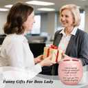 Boss Lady Gifts for Women, Boss Gifts, 10 Oz Handmade Ceramic Lavender Scented Candle, Gift for Boss Female, Boss's Birthday Gift for Women (Pink)