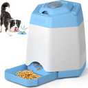 PETNF Rechargeable Dog Treat Dispenser with Button - 400ml Large Capacity Automatic Pet Puzzle Feeder, Interactive IQ Training Toy for Dogs