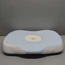 Ergonomic Cervical Pillow, Contour Design for Side & Back Sleepers, Memory Foam Orthopedic Cervical Shape Gently Cradles Head & Provides Neck Support & Shoulder Pain Relief (Blue) (Bean)