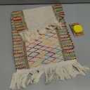 Keketoarrange Boho Table Runner Colorful for Easter Decorations 12x48 Inches Farmhouse Small Macrame Woven Burlap Jute Rustic Coffee Dresser Table Runner Dining Kitchen Centerpiece Bohemian Decor