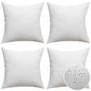 Home Brilliant Outdoor Pillows Waterproof Linen Pillow Covers Bohemian Throw Pillow Covers for Patio Living Room Kid, 4 Pieces, 16 x 16 inches(40cm x 40cm), White