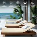 Outdoor Chaise Lounge Cushions for Patio, 72"x22"x3" Lounge Chair Cushions Set of 2, Waterproof Replacement Seat Cushions for Outdoor Furniture