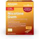 Amazon Basic Care Nicotine Polacrilex Coated Gum 4 mg (nicotine), Cinnamon Flavor, Stop Smoking Aid, Quit Smoking, Reduces Nicotine Cravings, 160 Count