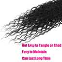 Knovotch Boho Faux Locs With Curly Pure Protein Fiber Close to Human Hair Curls 24 Inch Pre-Looped Crochet Goddess Faux Locs Bohemian Loc Crochet Hair For Women(24Inch 1B)