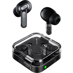 Nothing Ear (3) Wireless Earbuds Super Mic 45dB Hybrid Active Noise Cancelling Bluetooth Headphones Hi-Res 6 Mics, 12mm Dynamic Bass Boost, Dual Connect ANC Sport Ear Buds for iPhone Android, Black (Small)