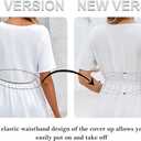 BMJL Women's Swimsuit Coverup V Neck Beach Cover ups Short Sleeve Flowy Bathing Suit Cover up(Black,M) (Black, M)