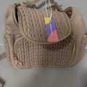 mommore Diaper Bag Small Diaper Backpack Stylish Baby Backpacks Travel Mini Maternity Bags with Insulated Pockets, Changing Pad, Stroller Straps (Brown Taupe)