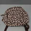 BAGSMART Mini Backpack for Women, Lightweight Puffer Small Backpack Purse, Quilted Casual Travel Daypack, Cute Water-Resistant Bookbag for Daily, Leopard