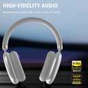 Wireless Over Ear Headphones, Noise Canceling Bluetooth 5.3 Head-Phones with Microphones,Hi-Res Audio,24H Playtime,HiFi Audio Adjustable Heads for iPhone/Android/Samsung - White