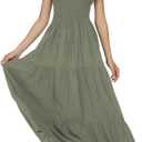 Women's Summer Strapless Tube Top Maxi Dresses Off Shoulder Boho Beach Long Dress S