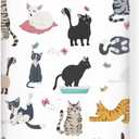 Different Cats Poses Baby Crib Sheets Fitted Crib Sheets Kid Crib Fitted Sheets Crib Cover Single Pack 28"x52" for Boys Girls (White)