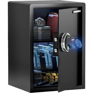 KornerBatl 35 lb Biometric Gun Safe, 4 Handgun Storage with Rack
