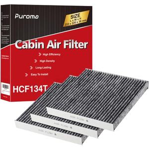 Puroma Cabin Air Filter with Activated Carbon, Replacement for CP134, CF10134, Honda & Acura, Civic, CR-V, Odyssey, CSX, ILX, MDX, RDX, AT134 (3 pc)