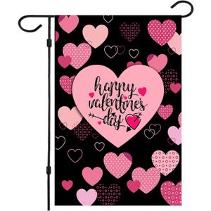 6 x Valentine Flag,Double Sided Valentine's Day Garden Flag 12.5 x 18 Inch Valentine House Flags for Valentine's Day Decoration