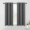 NICETOWN Bedroom Curtains Blackout Drapery Panels, Three Pass Microfiber Thermal Insulated Solid Ring Top Blackout Window Curtains/Drapes (Two Panels, 42 x 54 Inch, Gray) (Grey)