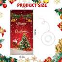 Christmas Door Cover Xmas Banner, 70.8 x 35.4 inch Hanging Front Door Cover Christmas Decor Backdrop Santa Background for Home Winter Holiday, Santa Claus