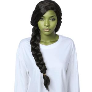 Linfairy Long Curly Wig Halloween Costume Party Cosplay Movie Wig for Women (Brown Black)