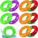 10 Pcs Inflatable Pool Floats for Adults, 29 Inch Fruit Tube Rings Watermelon Grape Orange Lemon Swimming Rings, Fruit Tubes for Beach Swimming Party Decorations