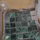 121 Pcs Bulk Mosaic Tiles Glazed Ceramic Mosaic Tiles 1 inch Forest Green Small Square Tiles Crafts DIY Decoration Wall Floor Tile Vases Garden