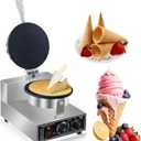 110V Electric Ice Cream Cone Maker 1300W Commercial Waffle Cone Machine 1300W Electric Stainless Steel Egg Cone Baker Non Stick coating with Temp & Time Control for for Restaurant Bakeries
