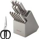 KitchenAid Gourmet Knife Block Set with Built-in Sharpener, 15-Piece, Stainless Steel