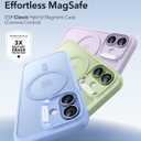 ESR for iPhone 17 Case, Camera Control Cover, Compatible with MagSafe, Shockproof Military-Grade Protection, Magnetic Phone Case for iPhone 17, Classic Hybrid Case, Frosted Light Purple