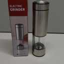 innhom Electric Salt Grinder Pepper Grinder Battery Operated Stainless Steel Pepper Mill Automatic Salt and Pepper Grinder with Adjustable Coarseness, 1 Pack