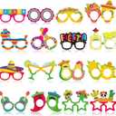 Honoson 32 Pcs Mexican Fiesta Party Decorations Paper Eyeglasses Taco Cactus Pinata Cinco De Mayo Costume Photo Booth Props Supplies for Taco Twosday Birthday Let's Fiesta Favor