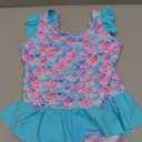 Toddler Girl Swimsuit One Piece Bathing Suit Mermaid Cute Ruffle Skirt Hawaiian Beach Swimwear XXL