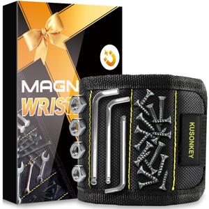 Valentines Day Gifts for Him,KUSONKEY Magnetic Wristband Tool Gift for Men Who have Everything,Wrist Magnetic Screw Holder with Strong Magnets for Holding Screws Tool for Dad,Electrician