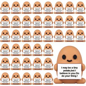 Gejoy 50 Pcs Mini Rubber Potato Toys Positive Gifts Potato Figures Decorations and Encouragement Birthday Motivational Gifts for Colleague Staff Teacher