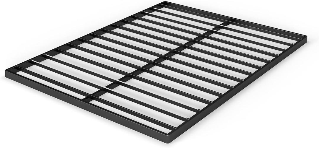 ZINUS Quick Lock Bunkie Board, Box Spring & Bed Slat Replacement, Metal Frame with Steel Slats, Easy Assembly, Queen (Black)