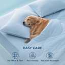 Bedsure Cooling Comforters Queen Size Set 4 Pieces, Blue Cooling Blanket for Hot Sleepers, Double-Sided Cool Tech Queen Bedding Set with Breathable Lightweight Comforter, Sheet & Pillowcases