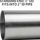 1 Inch Exhaust Pipe 12" Length, T304 Stainless Steel Mandrel Tubing,1"(25mm) OD Flared Slip-Fit End Ducting,Universal Three and a half Straight Tailpipe Connector Adapte