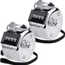 KTRIO Metal Handheld Tally Counter, 4-Digit Number Clicker Counter, Hand Mechanical Pitch Counters for Coaching, Knitting, People, Lap, Fishing, Golf and Row