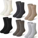 Eyean Kids Merino Wool Socks Boys Girls Thermal Winter Hiking Warm Thick Boot Cozy Toddler Crew Socks 6 Pairs (8-12 Years, Solid Color)