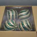 8 inch Extra Large Christmas Ornament Balls, 4 pcs Green and Gold Christmas Ornaments Shatterproof Giant Christmas Balls, Oversized Christmas Tree Baubles for Holiday Party Outdoor Decor