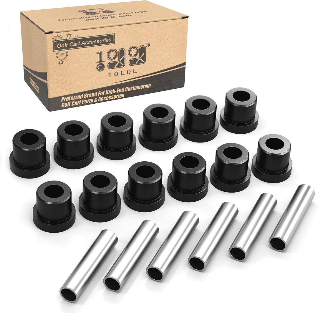 10L0L Golf Cart Spring Bushing Kit-Rear Leaf Springs Shackles Bushing Sleeve for EZGO TXT/Medalist (1994-up) & Club Car DS (1981-up), Replaces Parts 70289-G02/70291-G01/1012303/1015583