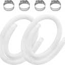 Pool Hoses for Above Ground Pools 1.25 * 59 Inch Includes 4 Metal Clamps by puxyblue compatible for Pump 330 GPH, 530 GPH, and 1,000 GPH and Intex Pump Models 603,607,637 Set of 2 White