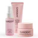 GARDENY Korean Skincare Set | 3-step K-Beauty Routine Kit | Cleansing Balm, Mask-to-Foam Cleanser & Hydrating Mist Toner | Rose PDRN Technology | Travel Size 1.01 fl. oz Each