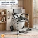 Extra-Tall Rolling Shower Wheelchair,Heavy-Duty Multifunction Commode Chair