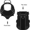 ICEFANG Tactical Dog Harness, Medium Size,2X Metal Buckle,Working Dog MOLLE Vest with Handle,No Pulling Front Leash Clip,Hook and Loop Panel (Black,M (Pack of 1))