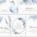 Hunanyume 50 Pack Funeral Thank You Cards with Envelopes, Stickers & Message Inside, 46 in Watercolor Flowers Butterflies Bereavement Sympathy Thank You Cards for Funeral Family Friends Loved Ones (Assorted/Multicolor)