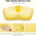 SOOPII Seat Cushion for Office Desk Chair, Memory Foam,Sciatica and Tailbone Pain Relief Cushion, Coccyx Cushion for Wheelchair, Desk Chairs, Cars, Large (Grey)