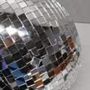 Disco Ball Helmet with Retractable Visor Silver Glitter Mirror Glass Disco Ball Hat Helmet for Women Men DJ Club Stage Bar Party Wedding, Large