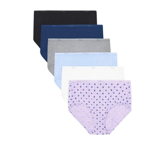 Hanes Womens Underwear Briefs Pack, 6-Pack, Cotton Brief Panties for Women, Moisture-Wicking (11)